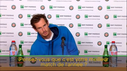 Roland-Garros - Murray : "Mon meilleur match de la saison sur terre battue"