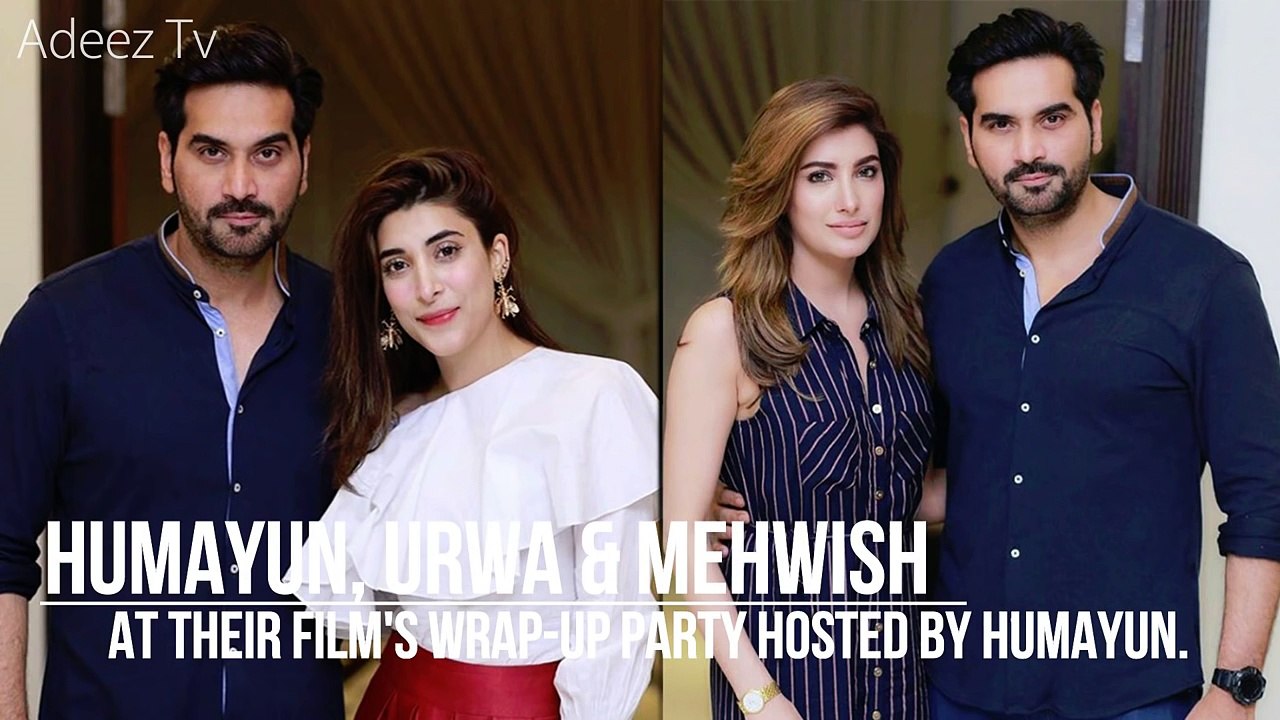 Punjab Nahi Jaungi Actors Humayun, Urwa Hocane & Mehwish Hayat at their film's wrap-up party