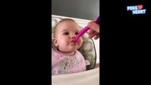 Sweet Baby Gets Excited to Eat Food Video 2017 - Daily Heart Beat