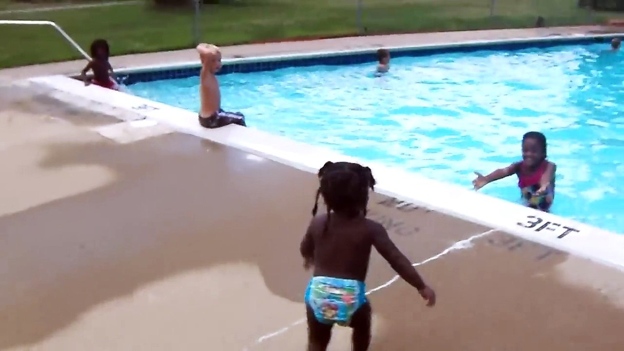 baby fall in pool