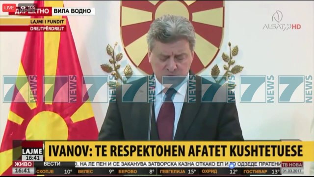 PRESIDENTI I MAQEDONISE IVANOV I SHPALL LUFTE SHQIPTAREVE - News, Lajme - Kanali 12