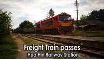Freight Train passes Hua Hin Railway Station