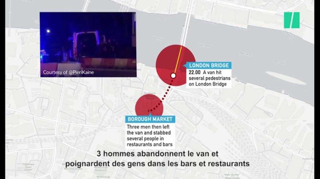 Attentats de Londres : le déroulé des évènements expliqué avec une carte