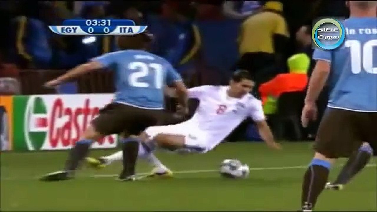 2009 الشوط الأول مباراة مصر و ايطاليا 1-0 كأس ا...