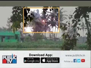 Coconut Tree Caught Fire Due to Lightning in Chikkaballapur