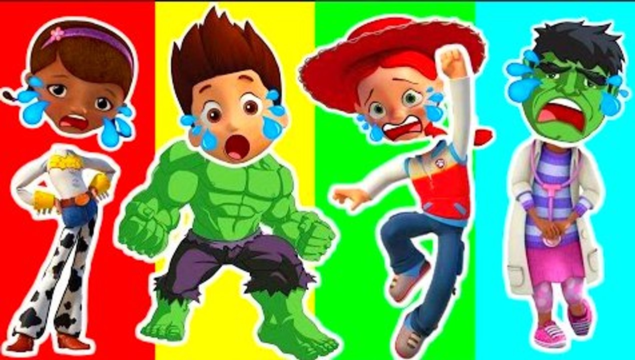 Wrong Heads Crying Paw Patrol, Toy Story, Doc McStuffins, Hulk Finger Family Songs
