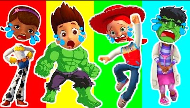Wrong Heads Crying Paw Patrol, Toy Story, Doc McStuffins, Hulk Finger Family Songs