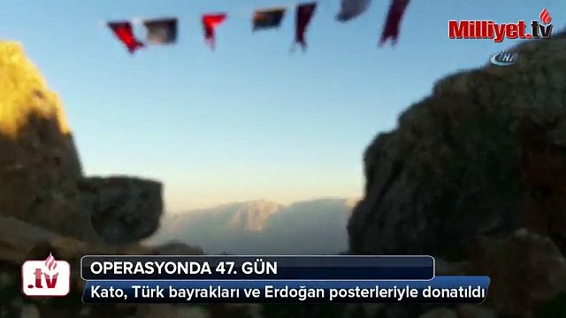 Kato Türk bayrakları ve Erdoğan posterleriyle donatıldı Videosu