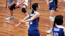 東レアローズ 高田ありさ 試合前ストレッチ 第65回黒鷲旗 2016.05.01