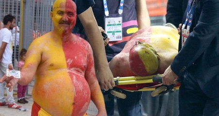 Kendini Sarı-Kırmızıya Boyayan Taraftar, Tribünden Düşerek Yaralandı