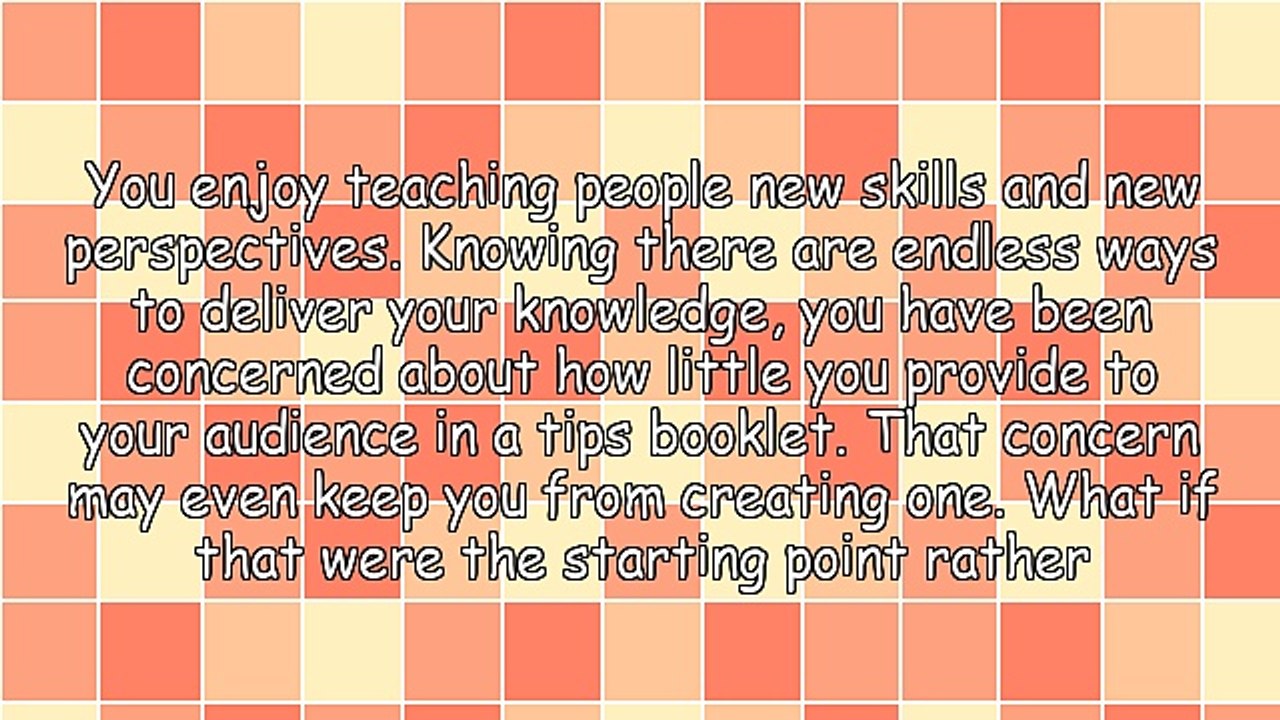 Booklet Tips - Create a Course