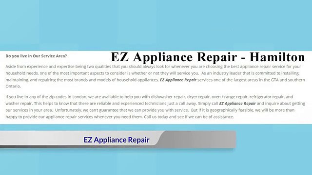 Refrigerator Repair Hamilton - EZ Appliance Repair (289) 639-2024