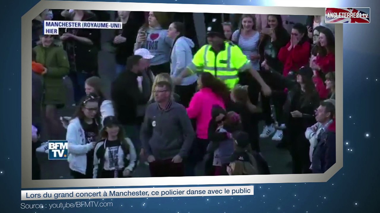 Lors du grand concert à Manchester, ce policier danse avec le public