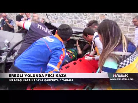 Kafa kafaya çarpıştılar... Feci kaza... Yaralılar var... Hayata böyle tutundu...