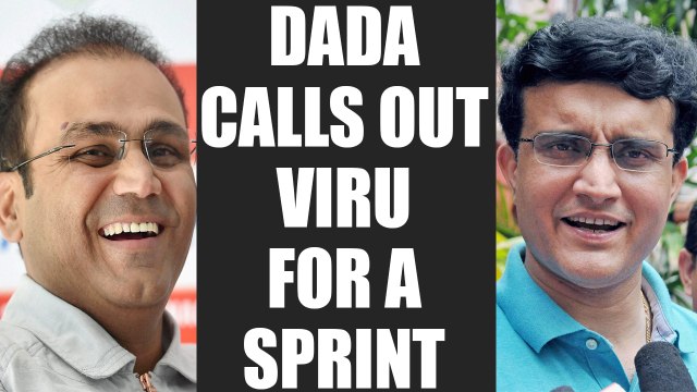 ICC Champions Trophy : Sourav Ganguly challenges Virender Sehwag for a sprint | Oneindia News