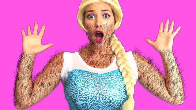 Frozen Elsa Becomes HAIRY!! w_ Spiderman Spidergirl Princess Rapunzel Anna Joker! Superhero Fun _)
