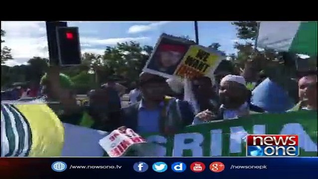 Kashmir Bnay Ga Pakistan, Aggressive Slogans Of Kashmiris Outside Birmingham Stadium