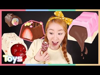 Download Video: 초콜릿 만들기 장난감으로 엘리의 다양한 초콜릿바 만들기 놀이 CarrieAndToys