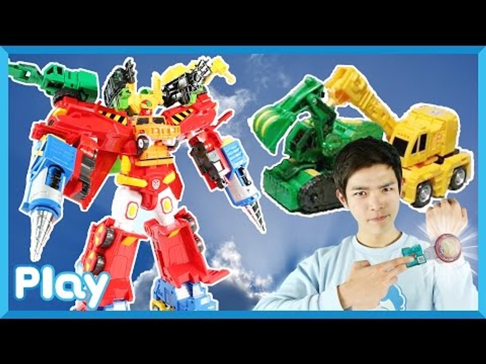 캐빈의 초대형 중장비 헬로카봇 하이퍼빌디언 6대 변신 합체 로봇 장난감 놀이 l 캐리앤 플레이