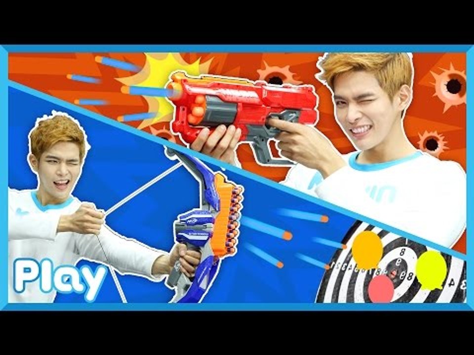 캐빈의 너프건 장난감 총 사격 미션 놀이 l 캐리앤 플레이