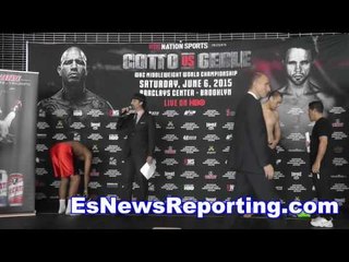 Glen Thomas gingerbread man weigh in and faceoff - EsNews boxing