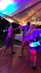 it's George Strait's "The Fireman" that's keeping this back yard wedding pumping through! #ShemarSteven2017