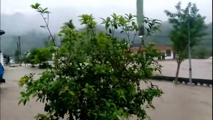 Powerful rainstorm floods the city of Longyan in China