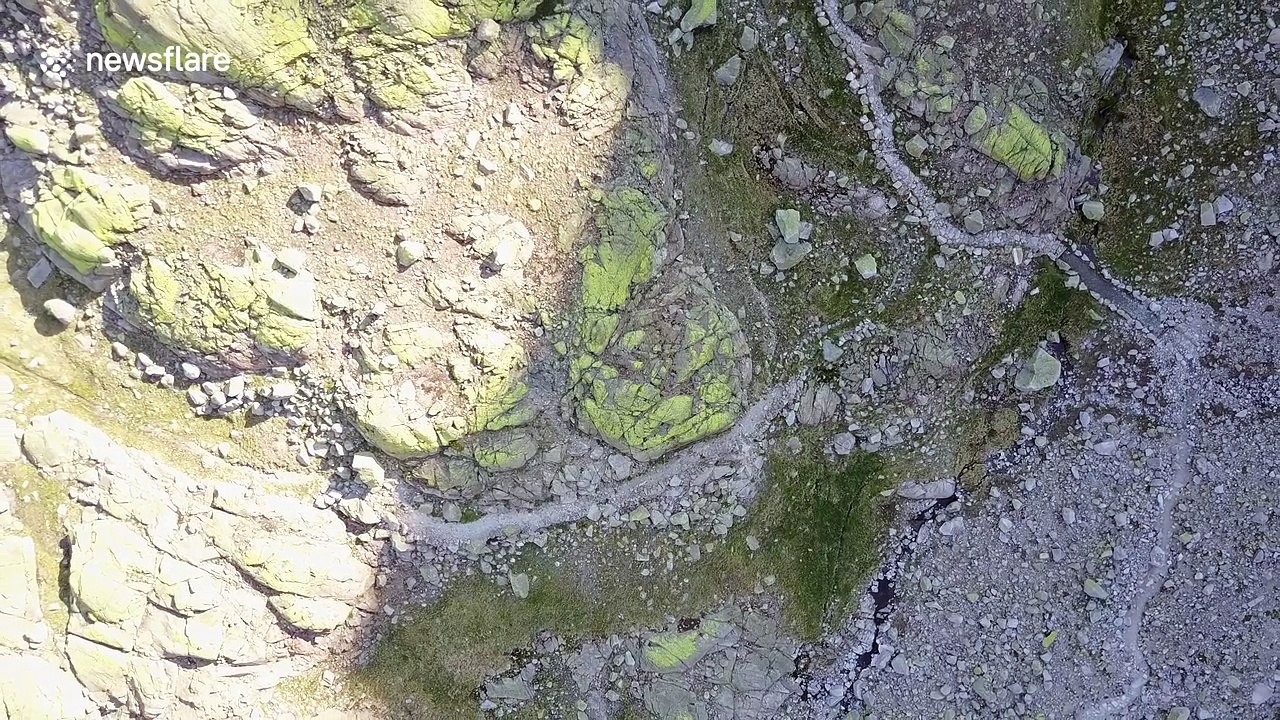 Drone captures amazing footage over Spanish mountain range