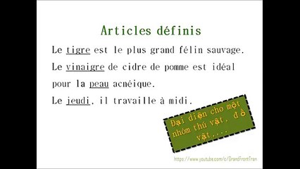 Tự học tiếng Pháp căn bản- #6 Mạo từ - Articles