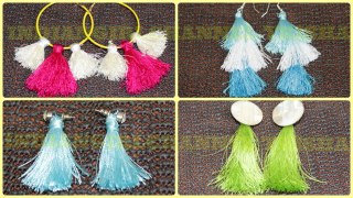 Tassel earrings-How to make silk thread Tassel earrings at home-jewellery making