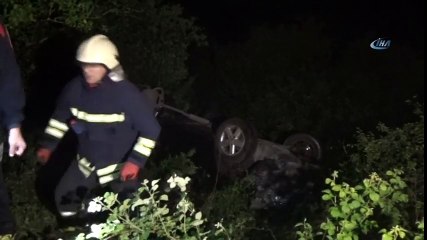 Kontrolden Çıkan Araç Şarampole Uçtu