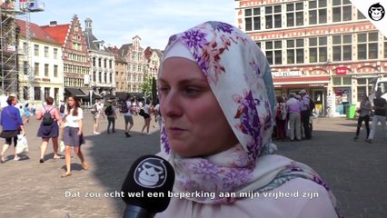 Gentse moslima weerlegt het 'vrijheidsargument' in het boerkinidebat in 1 minuut