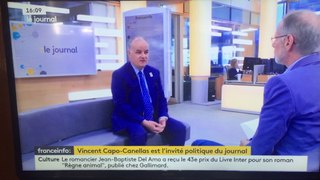 Vincent Capo-Canellas, Sénateur UDI-UC de la Seine-Saint-Denis, invité politique du journal de France Info TV