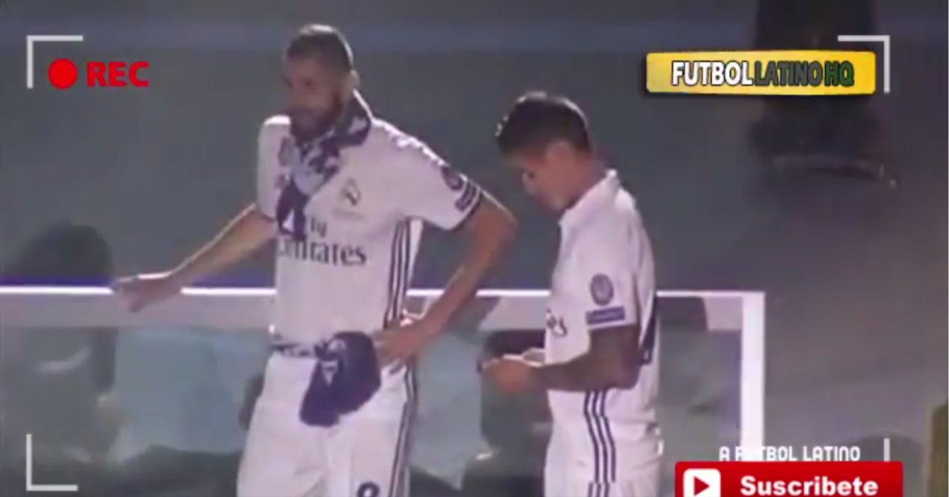 La cara y los gestos de James Rodríguez durante la celebración del Madrid