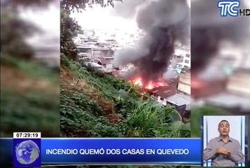 Incendio quemó dos casas en Quevedo