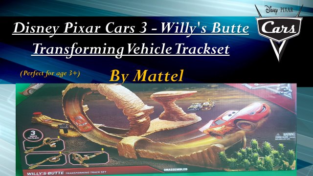 Disney Pixar Cars 3 Willy's Butte Transforming Trackset Lightning McQueen by Mattel Unboxing Demo