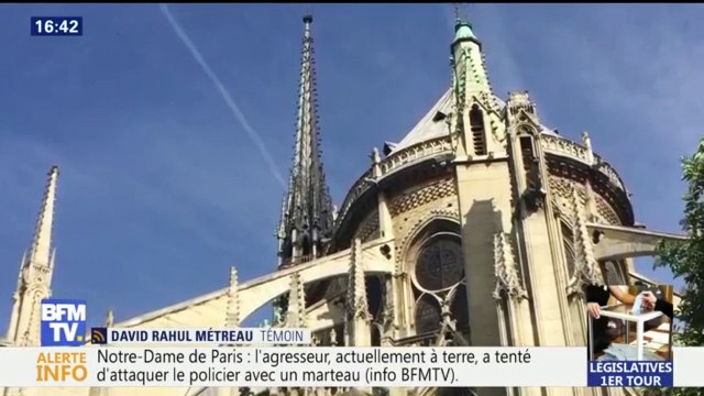 Policiers agressés à Notre-Dame: J'ai vu un homme à terre , rapporte un témoin