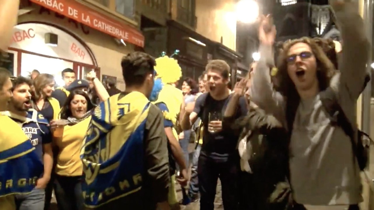 L'ambiance dans les rues de Clermont Ferrand le soir du titre de l'ASM