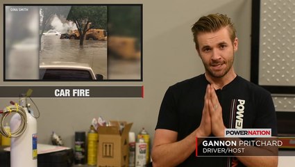 Front-Loader Plays Firetruck To Help An On Fire Car In Flood Waters