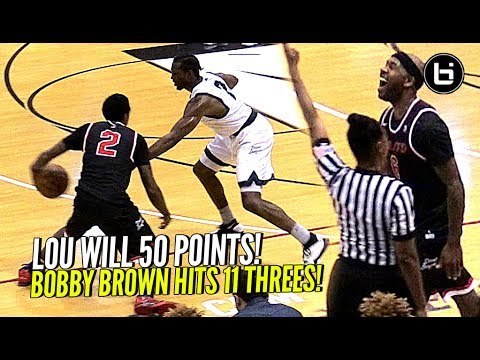 Lou Williams Scores 50 POINTS While SHIFTIN DUDES & RAININ' 3s!! & BREAKS Drew League Record!