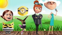Wrong Heads Funny Despicable Me 3 Gru Lucy Margo Minions in Jail Finger Family Nursery Song Kids Toy