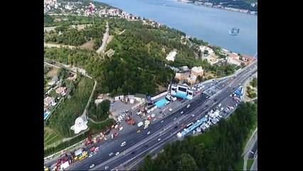 15 Temmuz Şehitler Köprüsü'nde son hazırlıklar havadan görüntülendi