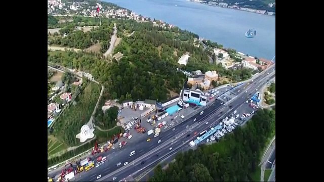 15 Temmuz Şehitler Köprüsü'nde son hazırlıklar havadan görüntülendi