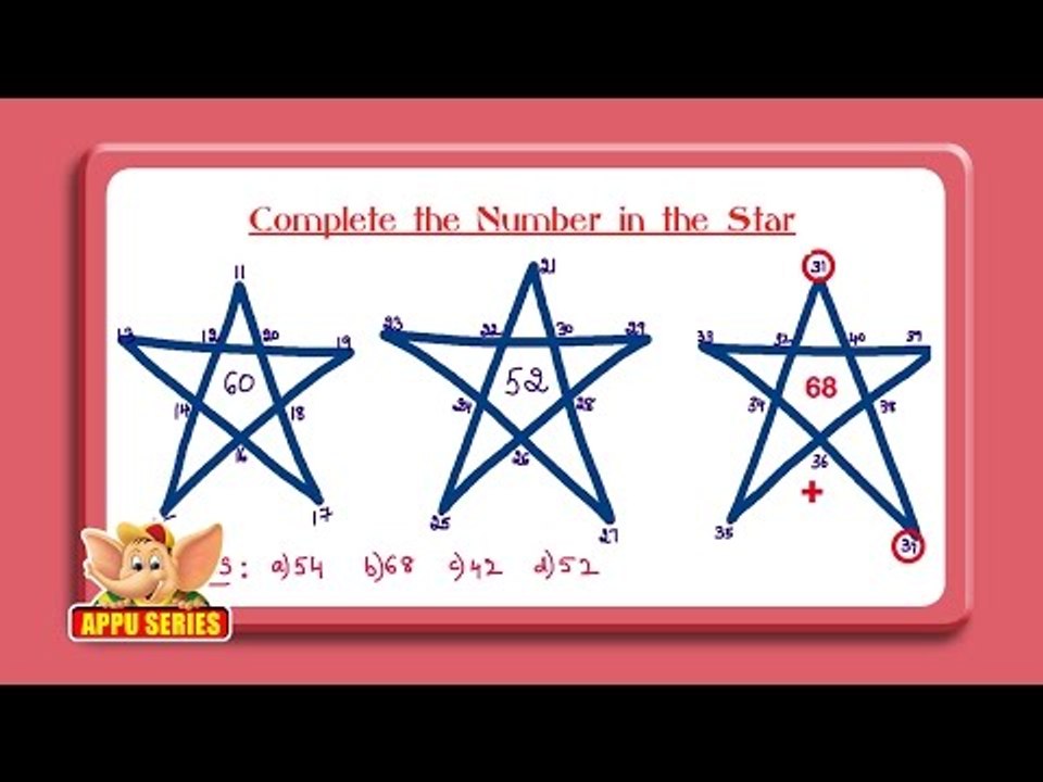 Missing Number Series - Complete the Number in the Star
