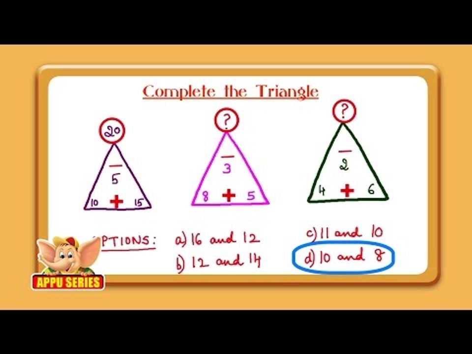 Missing Number Series - Complete the Triangle