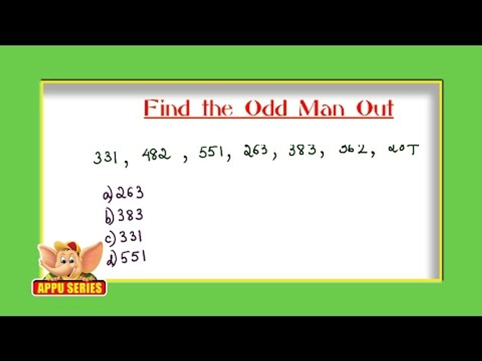 Odd Man Out Series - Find the Odd Number from the Random Series