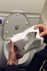 Il s'amuse à tester la puissance du système d'évacuation des toilettes d'un avion