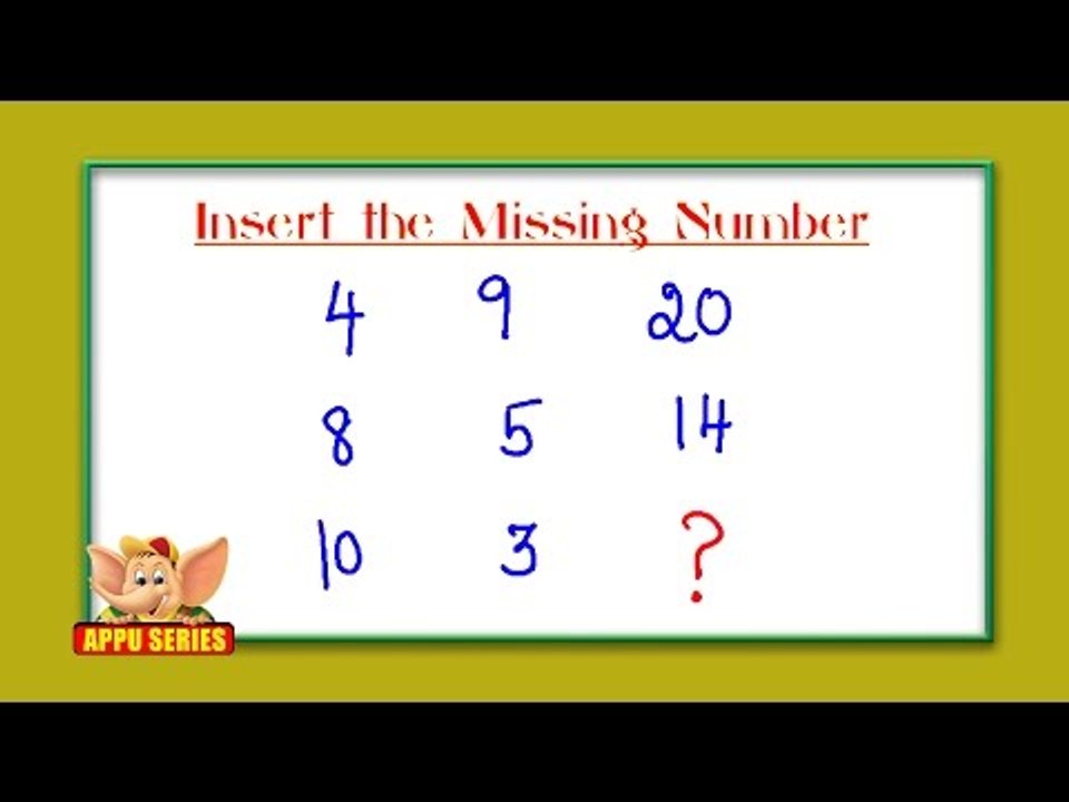 Test Your IQ - Find The Missing Number?