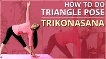 STEP BY STEP TRIANGLE POSE FOR BEGINNERS | Learn TRIKONASANA In 2 Minutes | Simple Yoga Lessons