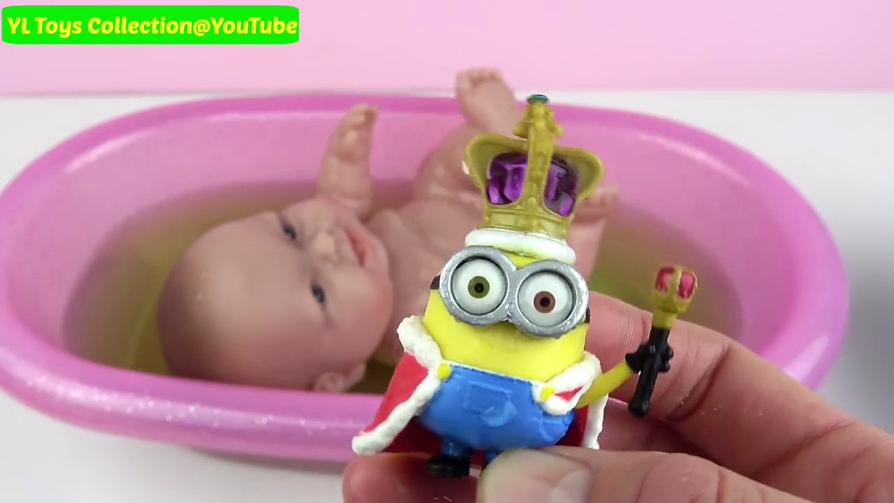 Baby Doll Plays Bath Bomb Surprise Toys Bath Time Minions Peppa Pig Donald Duck The Music